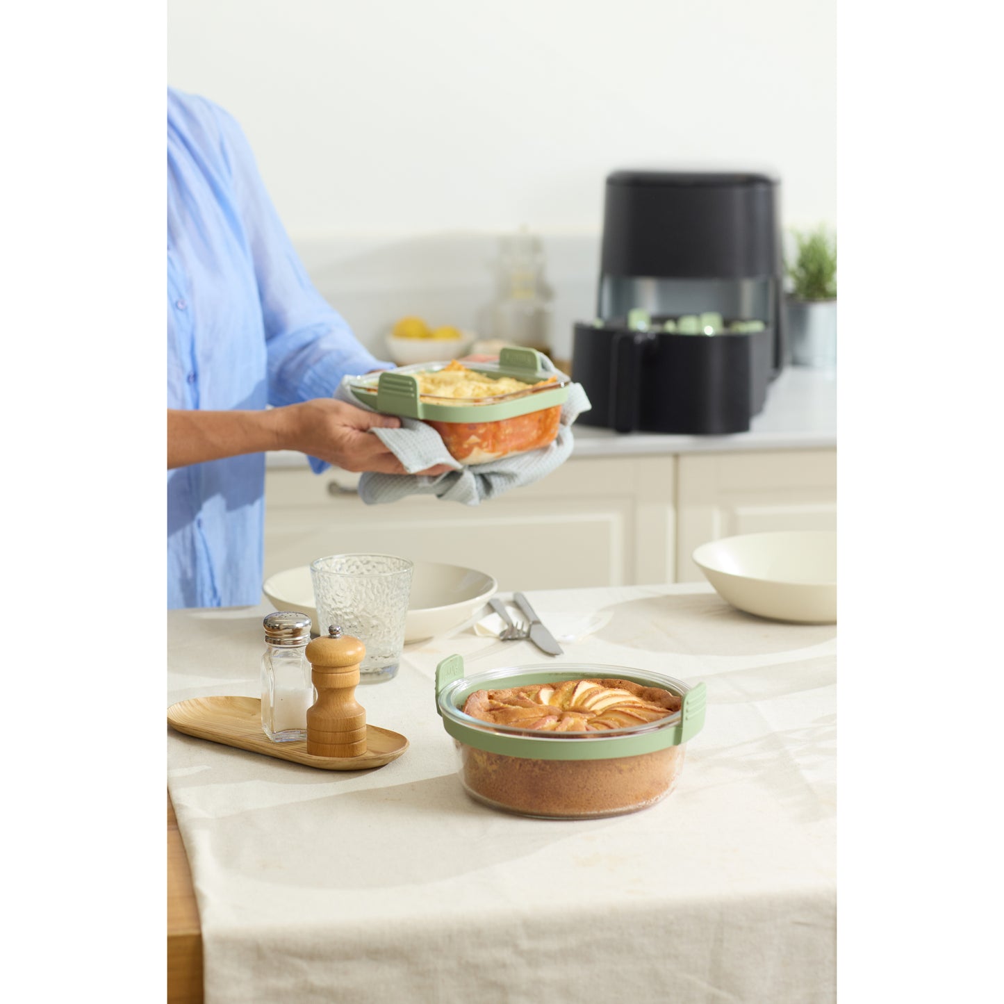Air fryer Square Glass Dish - Transparent