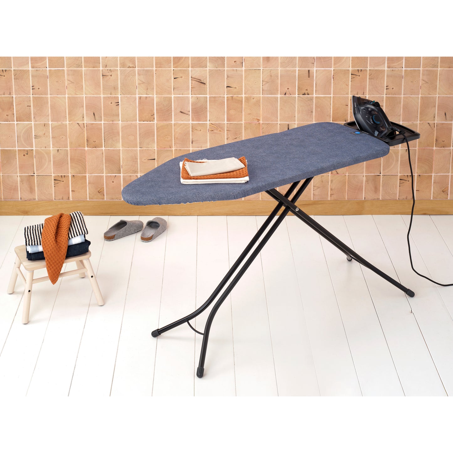Ironing Board 124x45cm (C) Solid Steam Iron Rest - Denim Blue
