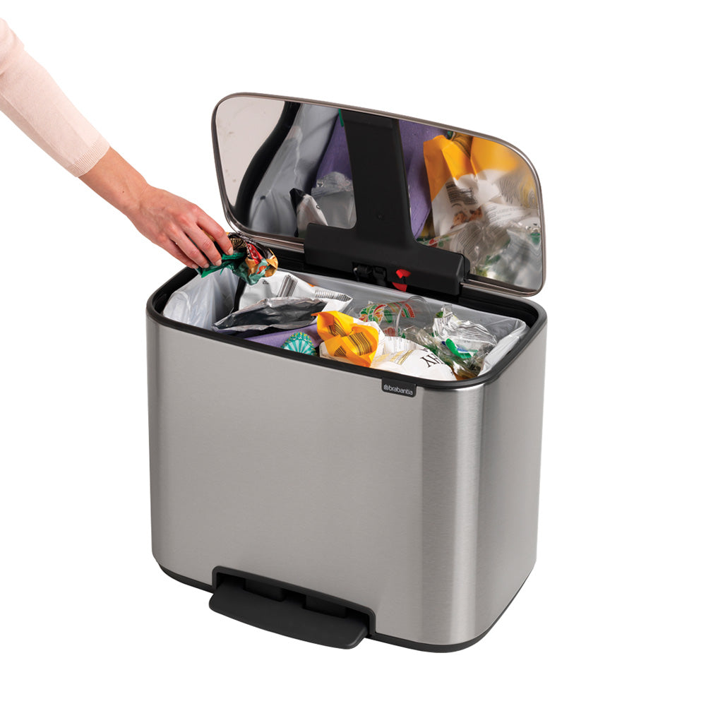 Bo Pedal Bin 36 Litre - Fingerprint Proof Matt Steel