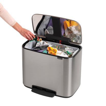 Bo Pedal Bin 36 Litre - Fingerprint Proof Matt Steel