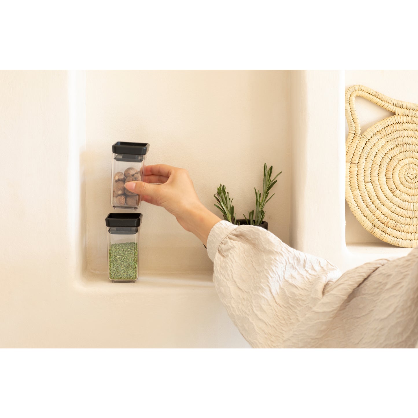 Tasty+ Stackable Canister, Set of 2 (2 x 0.15 litre) - Dark Grey