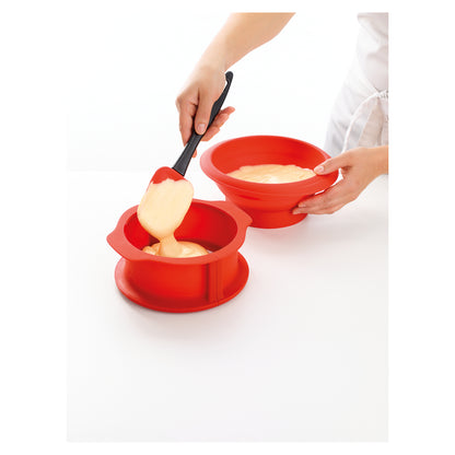 Duo Springform with plate - 15cm - Red