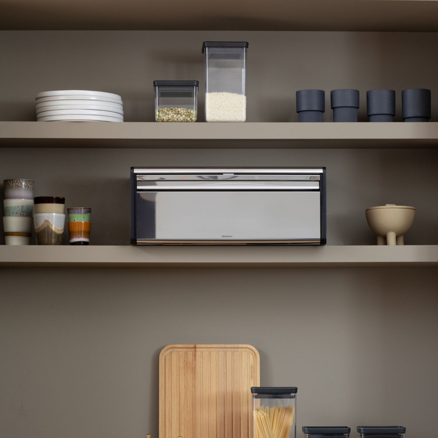 Fall Front Bread Bin - Brilliant Steel