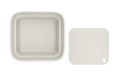 Washing Up Bowl with Drying Tray - Light Grey