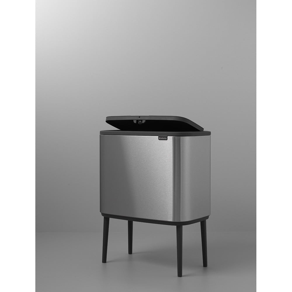 Bo Touch Bin 3 x 11 Litre - Fingerprint Proof Matt Steel