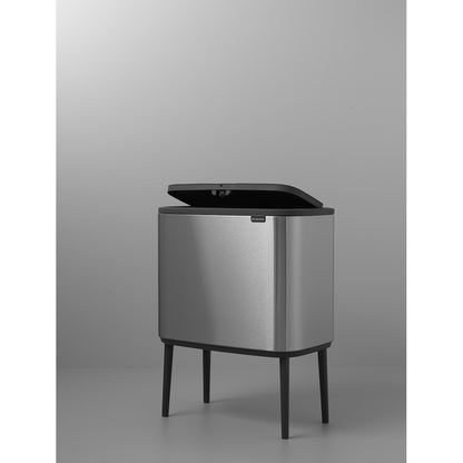 Bo Touch Bin 3 x 11 Litre - Fingerprint Proof Matt Steel