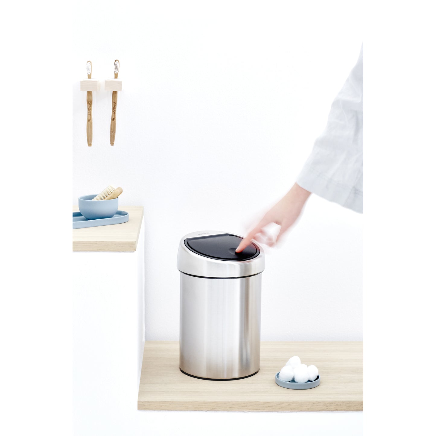 Touch Bin 3 Litre - Matt Steel.