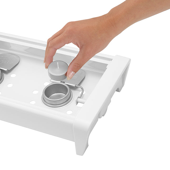 Food Warmer, 2 Burner, White/Grey Grill