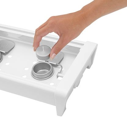 Food Warmer, 2 Burner, White/Grey Grill