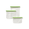 Set of 3 Flat Reusable Bags - Green