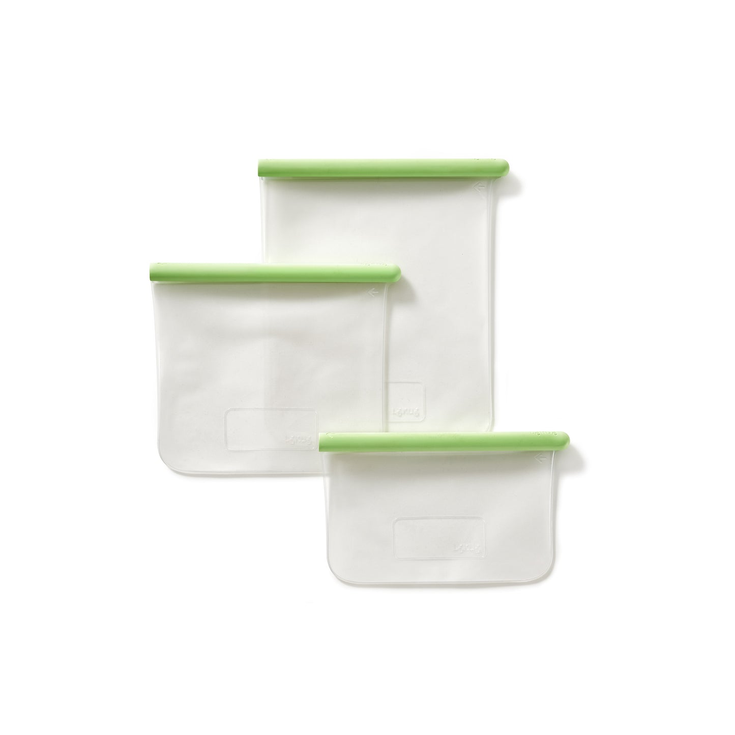 Set of 3 Flat Reusable Bags - Green