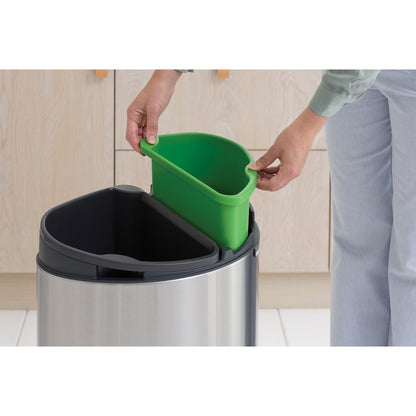 Touch Bin New Recycle 10 + 23 litre - Matt Steel Fingerprint Proof