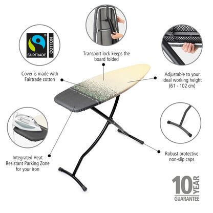 Ironing Board 135x45cm (D) Heat Resistant Iron Parking Zone - New Dawn