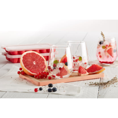 Heart Ice Cube Tray with Lid - Red