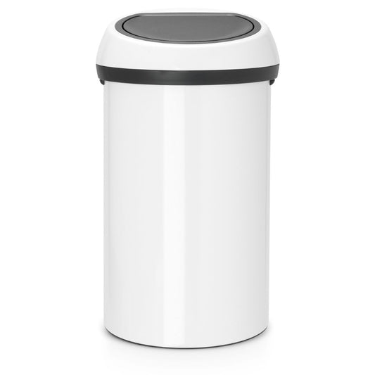 Touch Bin 60 litre - White / White Lid