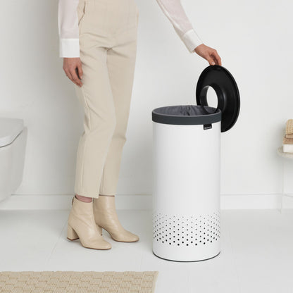 Laundry Bin 35 litre - White / Dark Grey Lid