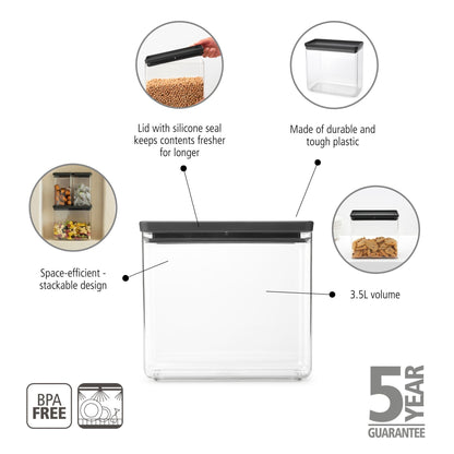 Tasty+ Stackable Canister, 3.5 litre - Dark Grey