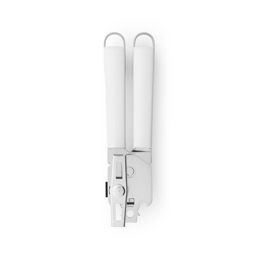 Can Opener with Metal Handle - White