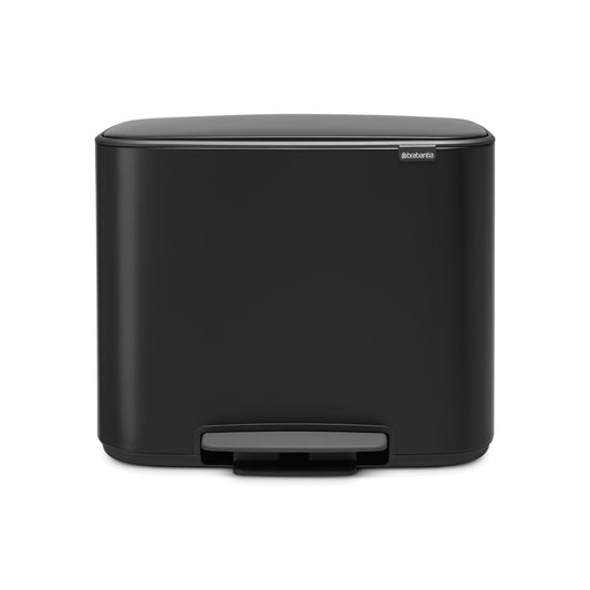 Bo Pedal Bin 3 x 11 litre - Matt Black