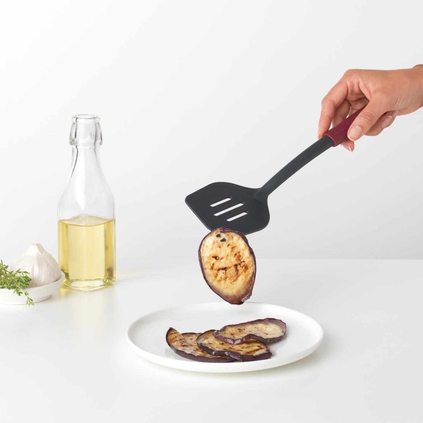 Tasty+ Spatula plus Fork - Aubergine Red