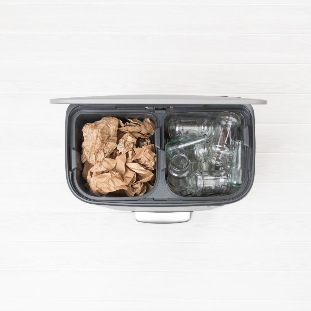 Bo Pedal Bin 2 x 30 litre - Mineral Concrete Grey