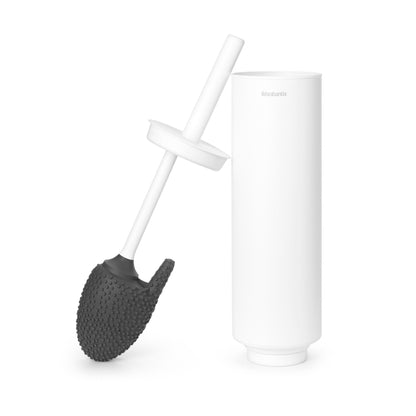 MindSet Toilet Set (Toilet Brush, Toilet Roll Holder, Toilet Roll Dispenser) - Mineral Fresh White