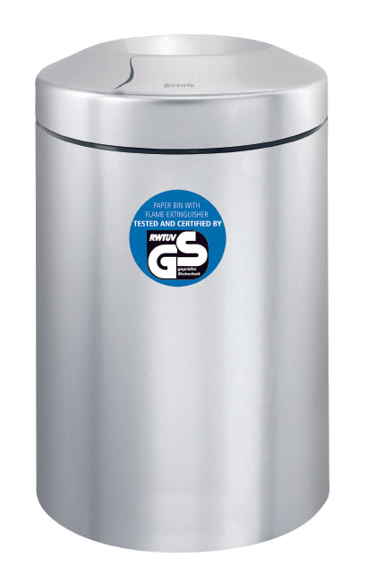Flame Guard Waste Paper Bin 7 litre - Brilliant Steel