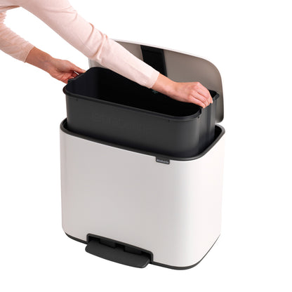 Bo Pedal Bin 36 Litre - White