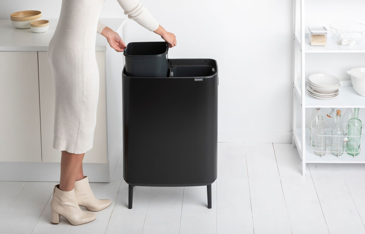 Bo Touch Bin Hi 2 x 30 litre - Matt Black