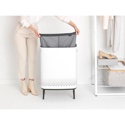Bo Laundry Bin Hi 2 x 45 litre - White