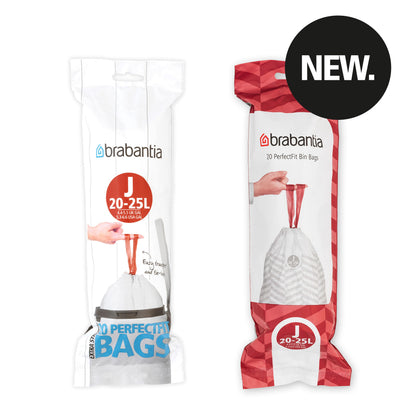 PerfectFit Bin Bags For Bo, Code J (23 litre), Roll with 20 Bags