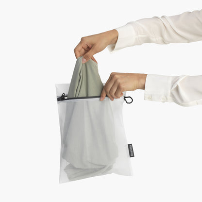 Wash Bags Set of 3 - White / Grey Zipper