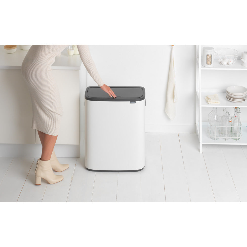 Bo Touch Bin 2 x 30 litre - White