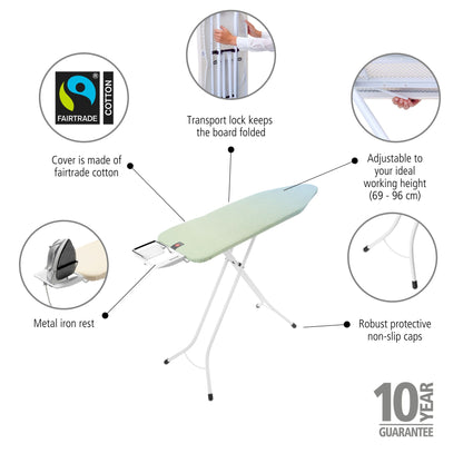 Ironing Board B, 124x38 cm, Steam Iron Rest - Soothing Sea