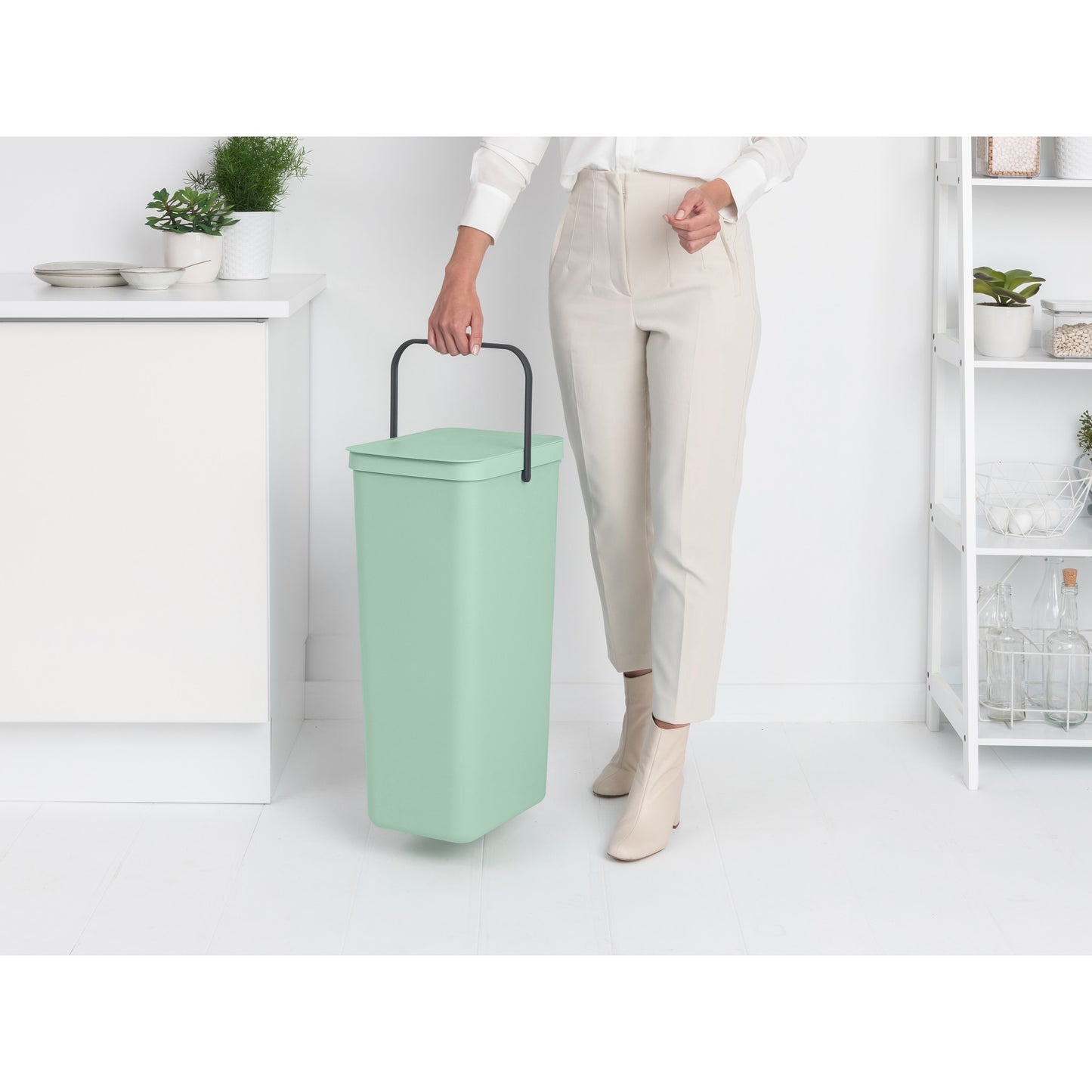 Sort & Go Waste Bin 40 litre - Jade Green