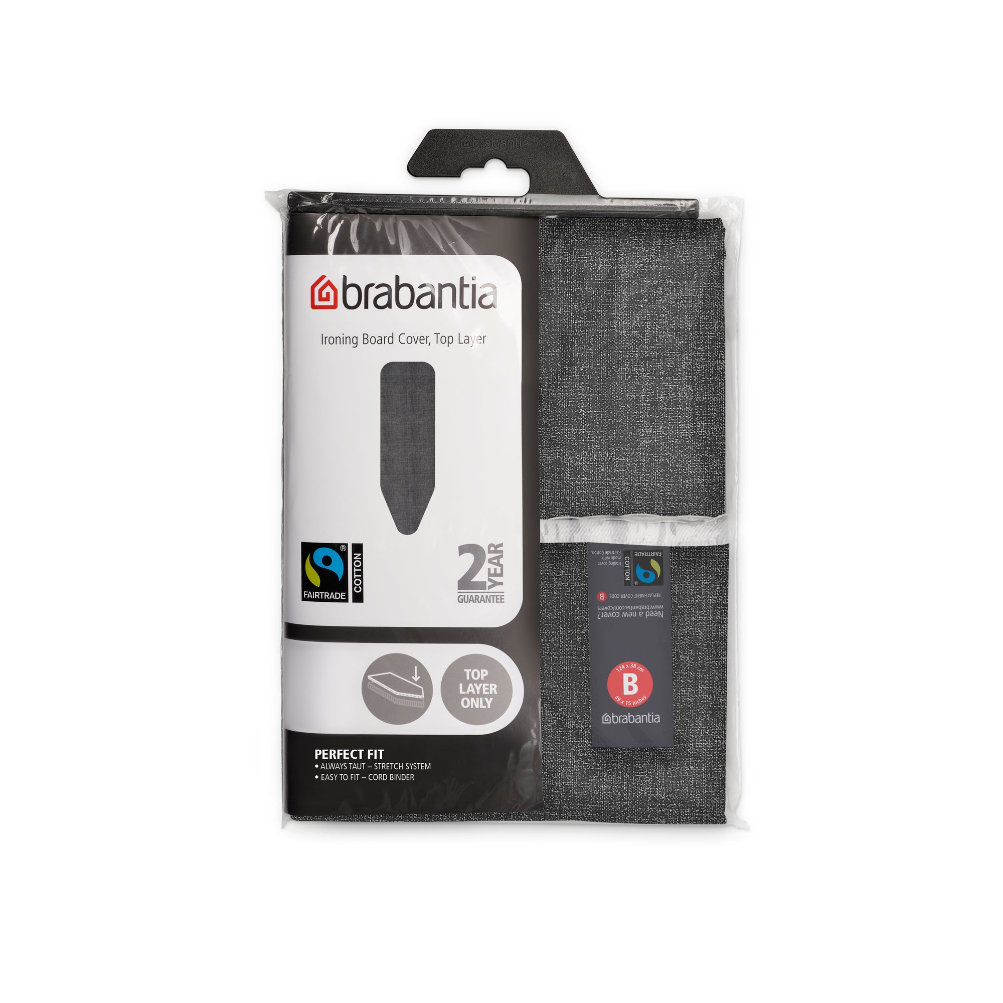 Ironing Board Cover B 124 x 38 cm, Top Layer - Denim Black