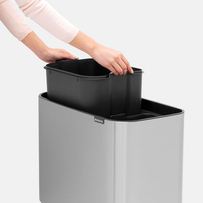 Bo Touch Bin 11 + 23 Litre - Fingerprint Proof Matt Steel