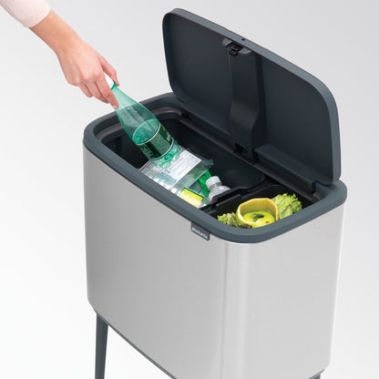 Bo Touch Bin 11 + 23 Litre - Fingerprint Proof Matt Steel