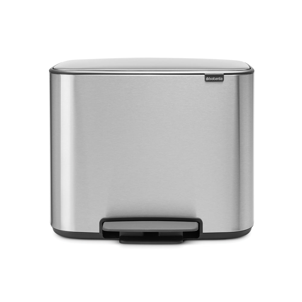 Bo Pedal Bin 3 x 11 Litre - Fingerprint Proof Matt Steel