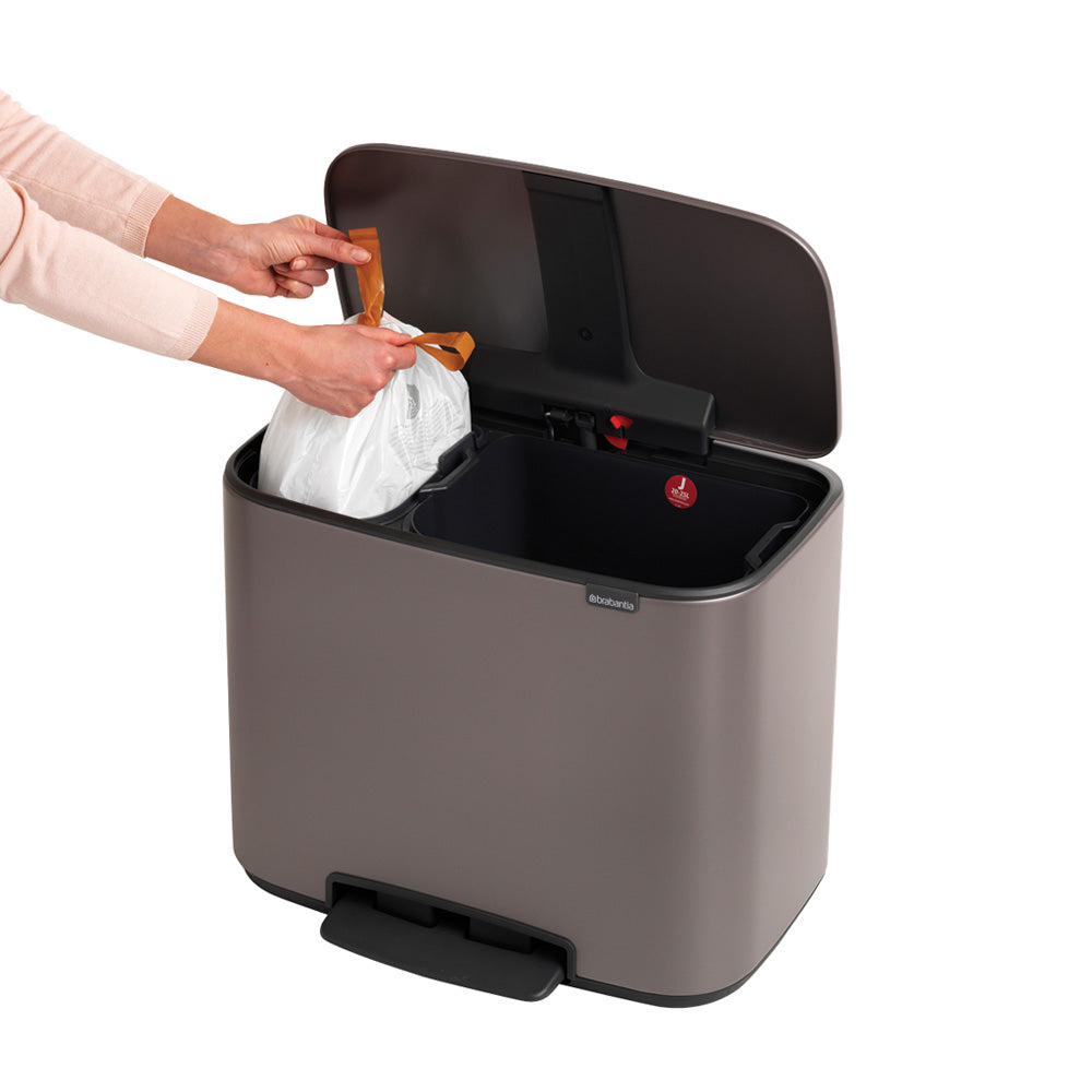 Bo Pedal Bin 11 + 23 litre - Platinum