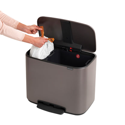 Bo Pedal Bin 11 + 23 litre - Platinum