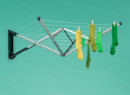 Wall mounted rotary washing lines