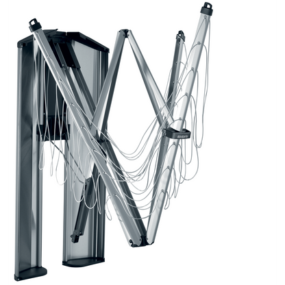 Wallfix - Fold away washing line (24m drying lines) with Steel protection/storage box