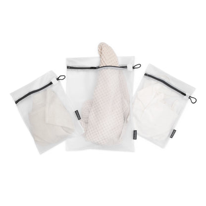Bra, Sock and Wash Bag Set - White / Grey Zipper