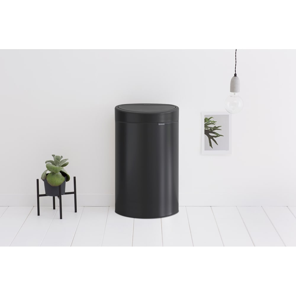 Touch Bin New 40 litre - Matt Black