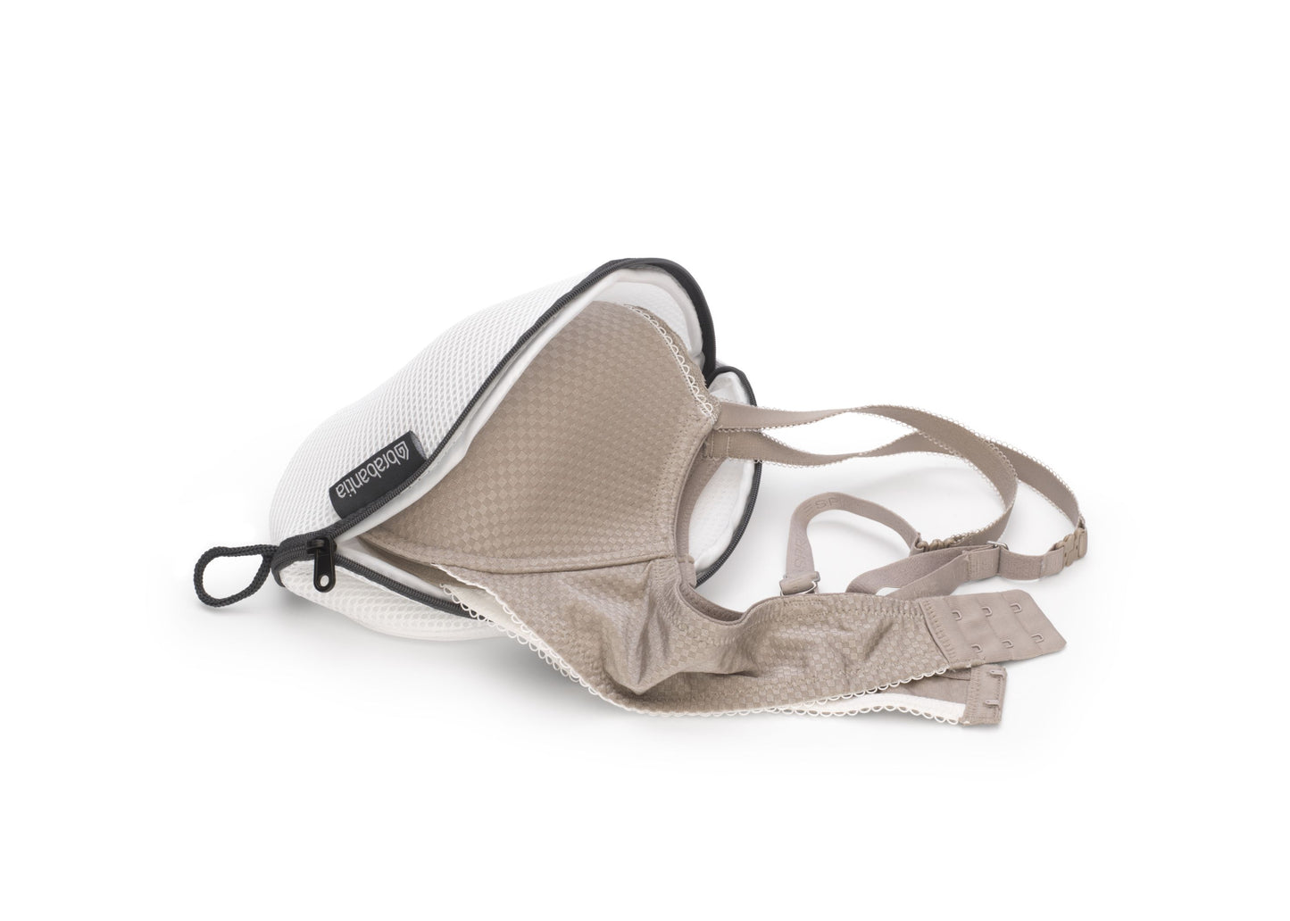 Bra Wash Bag - White / Grey Zipper