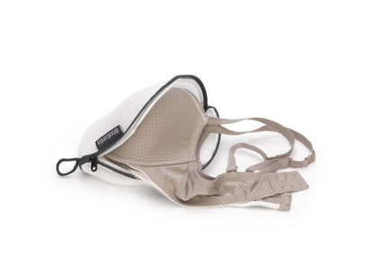 Bra Wash Bag - White / Grey Zipper