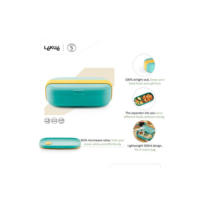 Single LunchBox To Go, 0.5L - Turquoise
