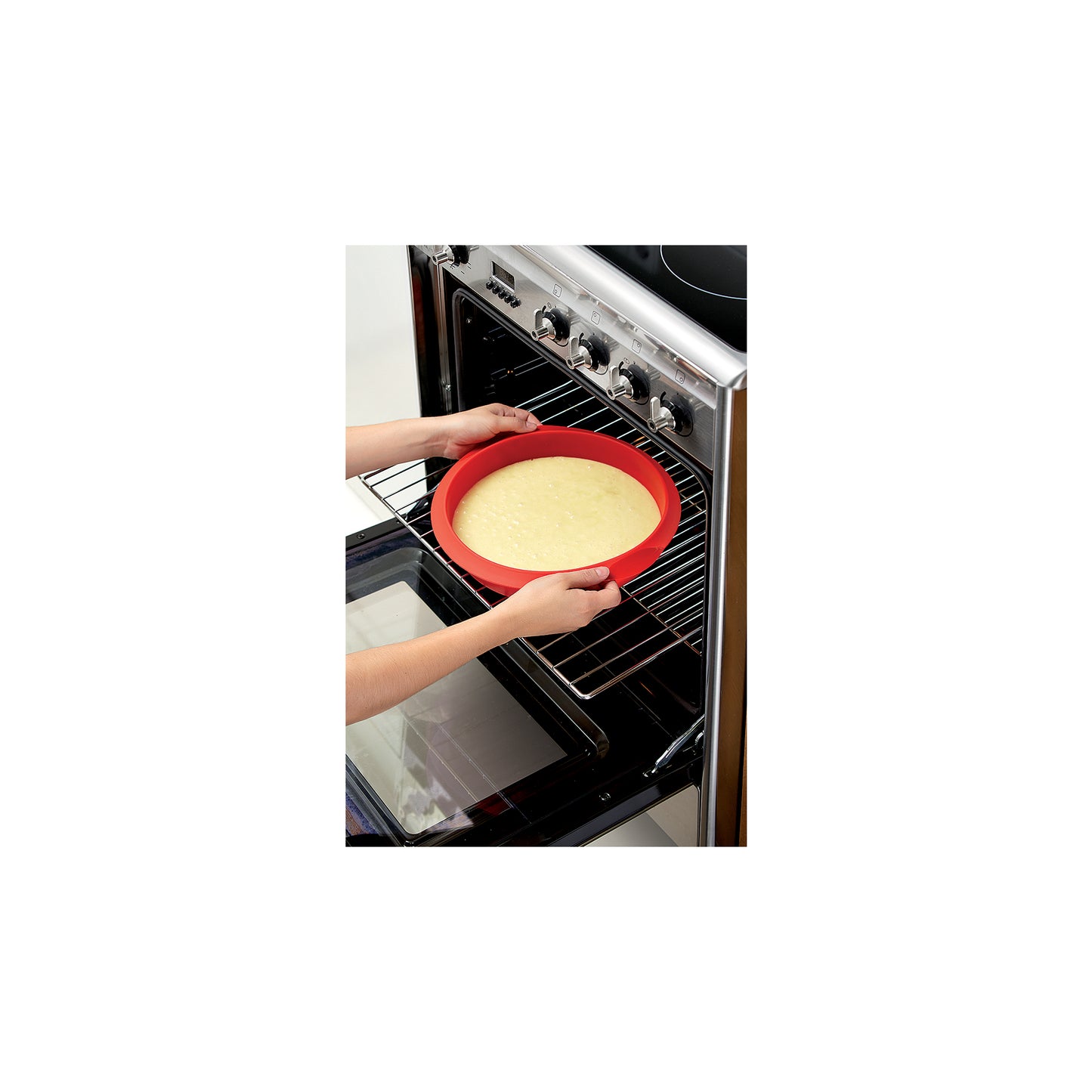 Silicone Round Cake Mould, 24 cm - Red