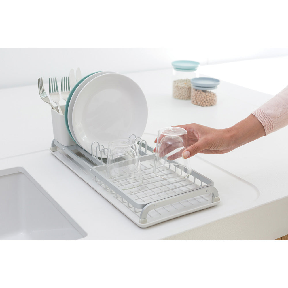 Compact Dish Drying Rack - Light Grey